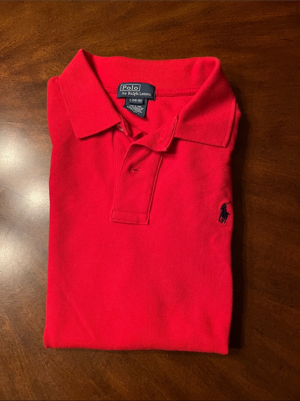 Polo by Ralph Lauren Men's Red Polo with Navy Pony